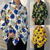 Men's Casual Shirts Chic Retro Shirt Quick Drying Couple Patch Pocket Hawaiian Vacation Top Versatile