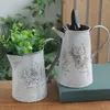 Vases Vintage Tin Seau Métal Fleur Vase Galvanisé Rustique Maison Décorations De Jardin De Mariage Style De Campagne