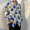 Men's Casual Shirts Chic Retro Shirt Quick Drying Couple Patch Pocket Hawaiian Vacation Top Versatile