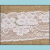Sashes 15X240Cm Naturally Elegant Burlap Lace Chair Jute Tie Bow For Rustic Wedding Party Event Decoration Sn586 Drop Delivery Home Dhbih