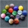 Stone Colorf 20Mm Cats Eye Crystal Round Ball Craft Tumbled Hand Piece Stones Home Decoration Ornaments Good Gifts Drop Delivery Jewe Dhiyo