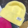 Berets Japanese Style Plain Mink Knit Warm Beanies Women 2023 Winter Fashion Soft Solid Thick Hats Korea Female Sweet Pastel Caps