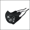 Designer masker tyg ansikte strass älskar hjärtmönster rep stretchable mask andbar anti damm svart ansiktsmask för adts 9 25jy otug9