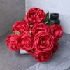 Dekorativa blommor Vit Silksimulering Flower Arrangement Artificial Peony Rose Bouquet Wedding Pography Props Home Garden El Decoration