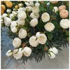 Decorative Flowers Artificial 3Heads Peony Tea Rose Camellia Silk Fake Flower For DIY Home Garden Wedding Decoration