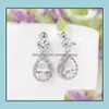 Dangle Lustre Glacé Goujons Goujons Boucles D'oreilles Zircone Cubique Femmes Dangles Mode Bling Strass Goutte D'eau Déclaration De Mariage E Dh7Vc