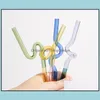 Drinking Straws Creative Eco Glass Sts Special Shaped High Temperature Resistant Milk Cocktail Fruit Juice Beverage St Sn4613 Drop D Dhd61