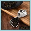 Café Thé Outils En Acier Inoxydable Sier Coeur Passoire Boule Infuseur Filtre Herb Steeper Haute Qualité Sn903 Drop Delivery Home Garden Dhqln