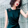 Ubranie etniczne seksowne aplikacje cheongsam femme bankiet wieczorowy sukienka sukienka suknia temperament qipao krótki asymetryczny wykwintne vestidos de