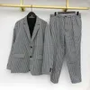 Men's Suits High Quality Summer Men's Plaid Print Vintage Two Piece Suit Set For Men 2023 Single Breasted Long Sleeve Blazer 2Y9072