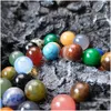 Stone 10mm rund boll reiki naturliga tumlade stenar polering rock kvarts yoga energi pärla för chakra helande dekoration drop leverera dhfqz