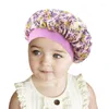 Beretten Satin Bonnet Cap Night Sleep Hoed Kinderkinderen Kinderen Baby Haarverzorging Elastische band Hoofd Cover Wrap Douchedaps Fashion Beanies