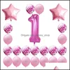 Party Decoration 40 Inch Baby Shower Balloons Babies One Yeas Old Birthday Digital Balloon Festival Paper Scraps Airballoon 19GL L1 DHNPL