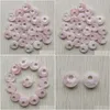 Charms Natural Rose Quartz Stone Pink Gogo Donut Pendant Pärlor 18mm för smycken som gör grossistdrop leveransfyndkomponenter DHIUL