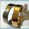 Couple Rings Wholesale 50Pcs 6Mm Sier And Gold Mix Band Stainless Steel Plain Wedding Party Engagement Finger Ring Drop Delivery Jewe Dhygf