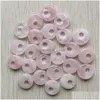 Charms Natural Rose Quartz Stone Pink Gogo Donut Pendant Pärlor 18mm för smycken som gör grossistdrop leveransfyndkomponenter DHIUL