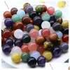 Stone 16mm Loose Natural Ball Bead Quartz Mineral Reiki Healing Chakra Crystals Gemstones Handbit Hemdekoration Tillbehör Goo Dhfag