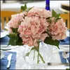 Couronnes De Fleurs Décoratives 6 Couleurs Fleur De Soie 46Cm Décorations De Mariage Maison Artificielle El Fête Célébration Hortensia 5 4Hz Drop Dhmid