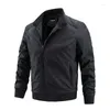 Herrjackor 2023 Autumn Winter Men's Windbreaker Men Sport Casual Business Solid Simple Slim Fit Mens Jacket Clothing
