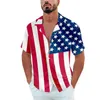 Chemises décontractées pour hommes Chemise de jour indépendante pour hommes 2023 Été Mâle Manches courtes Patchwork Col rabattu Tops Streetwear Men's Beach
