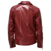 Men's Jackets Men's Leather Fashion Casual Lapel Slant Pull Motorcycle PU Jacket