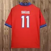 RETRO Chile 9 ZAMORANO 11 SALASFußballtrikot 1996 1997 1998, Heimtrikot, rot, Vintage-Fußballtrikot, klassisch, antik, Kollektion 96, 97, 98, CALCIO 2014, lange, kurze Ärmel