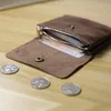 Portefeuilles LXTAZG fait à la main en cuir véritable bricolage Designer portefeuille pour hommes/femmes petit porte-carte mince mince Mini porte-monnaie à glissière