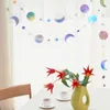 Party Decoration 4m Lasser Star Moon Round Shape Paper Banner Garland Flag Wedding Birthday Hanging Ornament Eid Mubarak