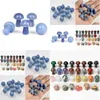 Stone 20Mm Mini Mushroom Plant Statue Ornament Blue Carving Home Decoration Crystal Polishing Gem Drop Delivery Jewelry Dh8So