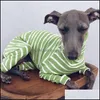 Dog Apparel Stripe Pet Accessories Clothes High Collar Cold Proof Shirt Four Long Sleeves Dogs Supplies Shirts Pattern Quality 26Lm Dhwio