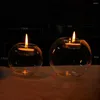 Candle Holders Europe Style Round Hollow Table Candlestick Fine Romantic Crystal Glass Holder Wedding Bar Party Dinner Home Decor