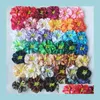 Hårgummiband Kvinnor Silk Scrunchie Elastic Handmade Mticolor Band Ponytail Holder Pannband Tillbehör 42 Färger Drop Leverans J DHY4X