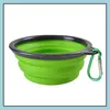 Dog Bowls Feeders Folding Sile Travel Portable Collapsible Soft Puppy Doggy Food Container For Pet Cat Water Feeding Sn4724 Drop D Dhsyq