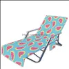 Ławki patio letnie drukowanie krzesło plażowe er ręcznik na zewnątrz przenośny koc rekreacyjny z kieszeniami do basenu ogrodowego upuszczania dostawy OTUN1