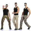 Men's Pants Men 2023 Loose Multi-Pocket Camouflage Men's Casual Cotton Straight Big Yards Long Frock Multi Zipper Male Washed Trousers