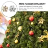 Decorative Flowers Christmas Poinsettia Tree Flower Decorations Artificial Glitterfake Floral Picks Decorornaments Poinsettias Ornament Red