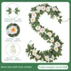 Dekorativa blommor 6.5 'Rose Wreath Artificial Leaf Vines Fake Wall Hanging Rattan For Luxury Home Table and Room Wedding Event