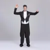 Stage Wear Black Show Ballroom Dance Dress Retail Individual Men Suit Tuxedo Tail International Standard 5 Pcs