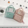 Backpack Girl Students School School School Women Canvas Saco à prova d'água selvagem Little Fresh Rink Green