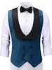 Men's Vests Men's Suit Vest Double Breasted Sleeveless Jacket Fashion Lapel Casual Office Party Waistcoat