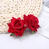 Headpieces Elegant Bridal Rose Flower Hairpins Barrette Wedding Bridesmaid Brosches Party Fashion Hair Clips Styling Accessories