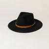 Berets Classic Autumn Winter Wool Fedora Hats Woman Man Real Felt Trilby Hat Unisex Adult PU Solid Jazz