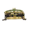 Bedelarmbanden luxe koninklijke koning kroon heren armband stapelt roestvrijstalen kralen Romeinse bangle groene spook cz ball armbanden voor