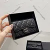 CC Brand Wallets Mini Lambskin Kaviar Designer Flapp -Geldbörsen glänzend perlmuttkörnige Kalbsleder -Klassiker -Kartenhalter Gold Silber Fleisch H 2846