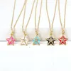 Pendant Necklaces 10Pcs Colorful Enamel Crystal Zircon Star Charm For Women Girls Gift Gold Color Chain Girl Jewelry