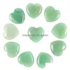 Stone 20Mmx8Mm Heart Ornaments Natural Rose Quartz Turquoise Naked Stones Decoration Hand Play Handle Pieces Accessories Drop Delive Dhu6N