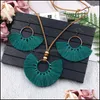 Earrings Necklace Tassel Set Handmade Mticolor Bohemian Women Ethnic Circle Jewelry Gd503 883 R2 Drop Delivery Sets Dhkmo