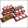 Candles Christmas Santa House Snowman Tree Paraffin Candle Wedding Party Decor Light 3Pcs/Set Drop Delivery Home Garden Otruo