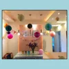 Decoração de festa Chinesa Rounding Hanging Paper Honeycomb Flowers Balls Crafts Casamento Casa Diy Lanterna Pompom SN1779 Drop Delivery Gar Dhfwc