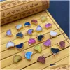 Charms 13X14Mm Plating Edge Druzy Stone Crescent Moon Pendants Trendy For Necklace Earrings Jewelry Making Wholesale Drop Delivery F Dhgqp